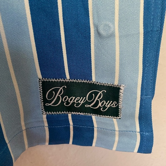 Bogey Boys Blue Striped Button Up Shirt Men’s Size Small NEW Golf Apparel - Picture 3 of 8